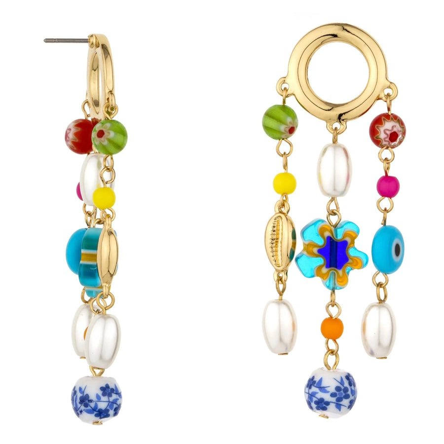 Sunny Days Pearl & Bead 18K Gold Plated Dangle Earrings - Nous Wanderlust Stories