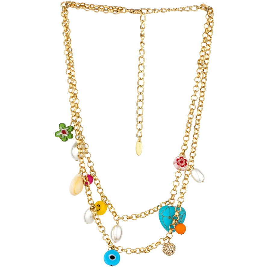 Charm Collector 18K Gold Plated Layered Necklace - Nous Wanderlust Stories