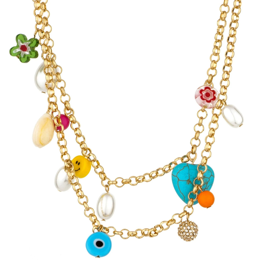 Charm Collector 18K Gold Plated Layered Necklace - Nous Wanderlust Stories