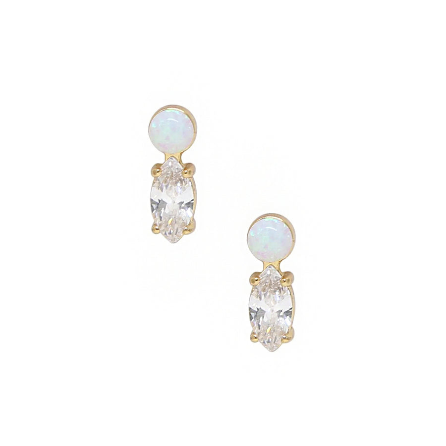 'Catch Their Eye' Opal & Crystal 18K Gold Plated Earrings - Nous Wanderlust Stories
