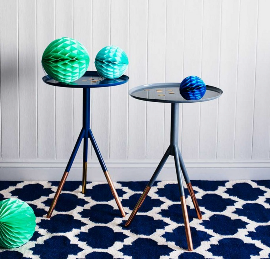 Tripod Table w/ Brass Feet - Navy - Nous Wanderlust Stories