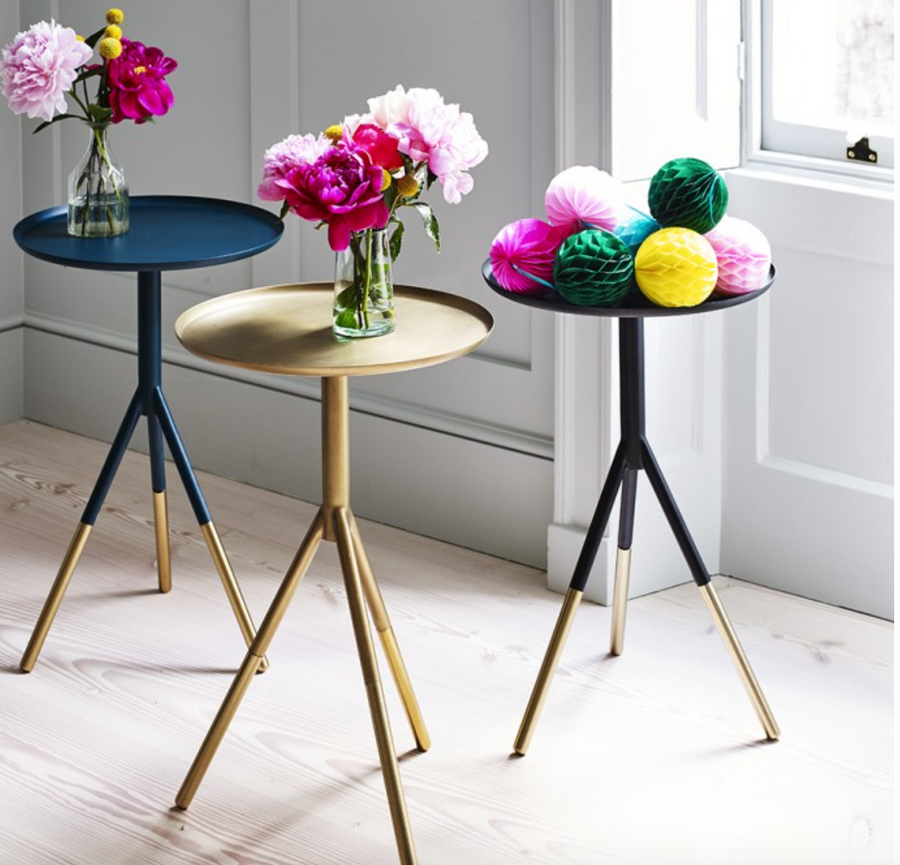 Tripod Table w/ Brass Feet - Navy - Nous Wanderlust Stories