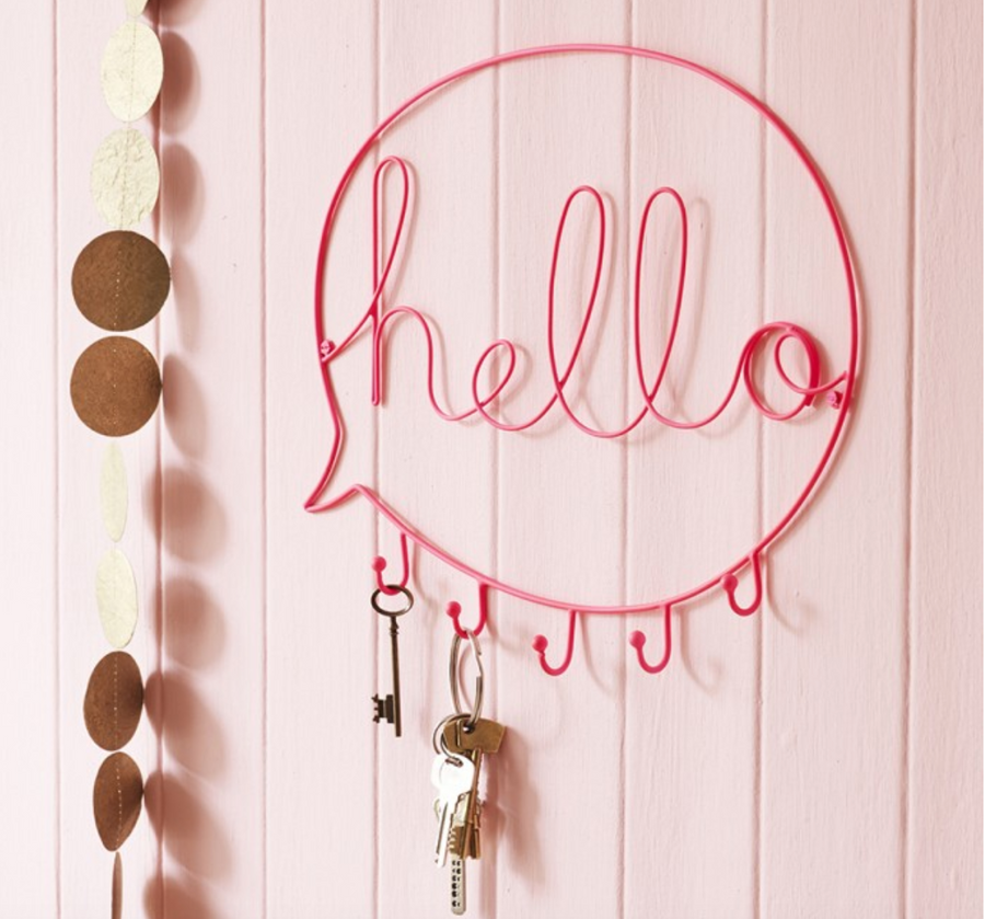 Hello Neon Pink Speech Bubble Wall Hook - Nous Wanderlust Stories