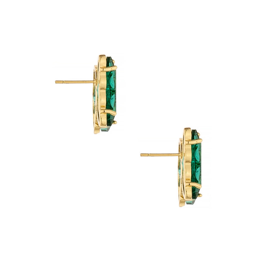 Flutter Away Crystal 18k Gold Plated Earrings - Green Crystal - Nous Wanderlust Stories