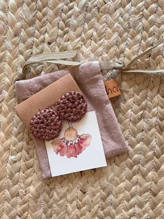 Fefara Crochet Stud Earrings - Mink - Nous Wanderlust Stories