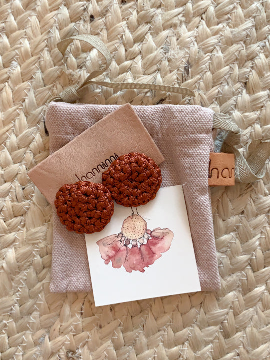 Fefara Crochet Stud Earrings - Henna - Nous Wanderlust Stories