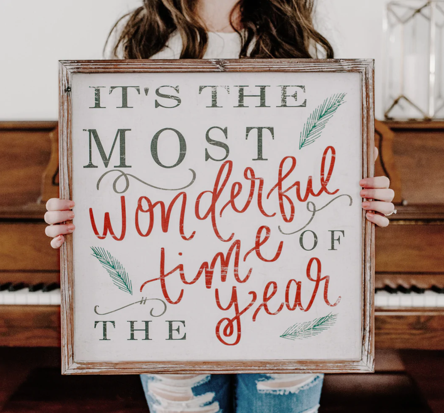 'It's the Most Wonderful Time of the Year' Wooden Sign - Nous Wanderlust Stories