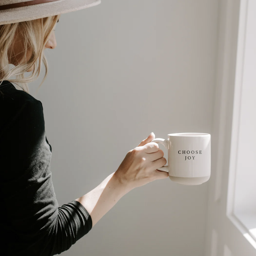 'Choose Joy' Stoneware Coffee Mug - Nous Wanderlust Stories