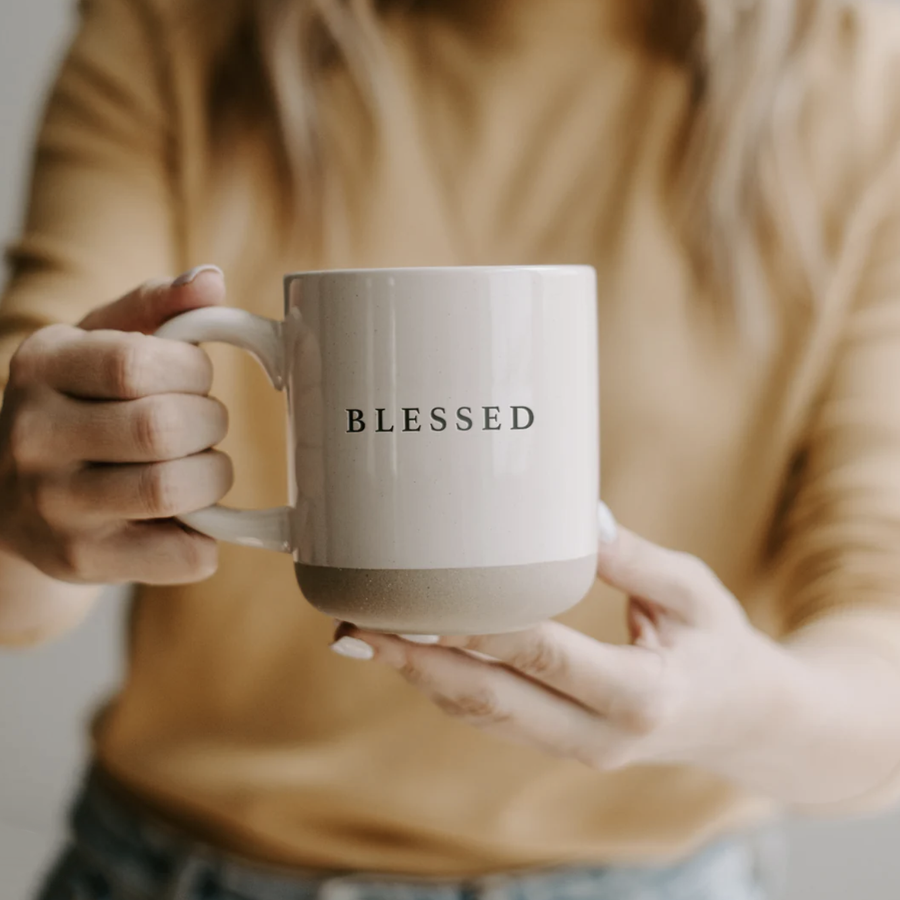 'Blessed' Stoneware Coffee Mug - Nous Wanderlust Stories