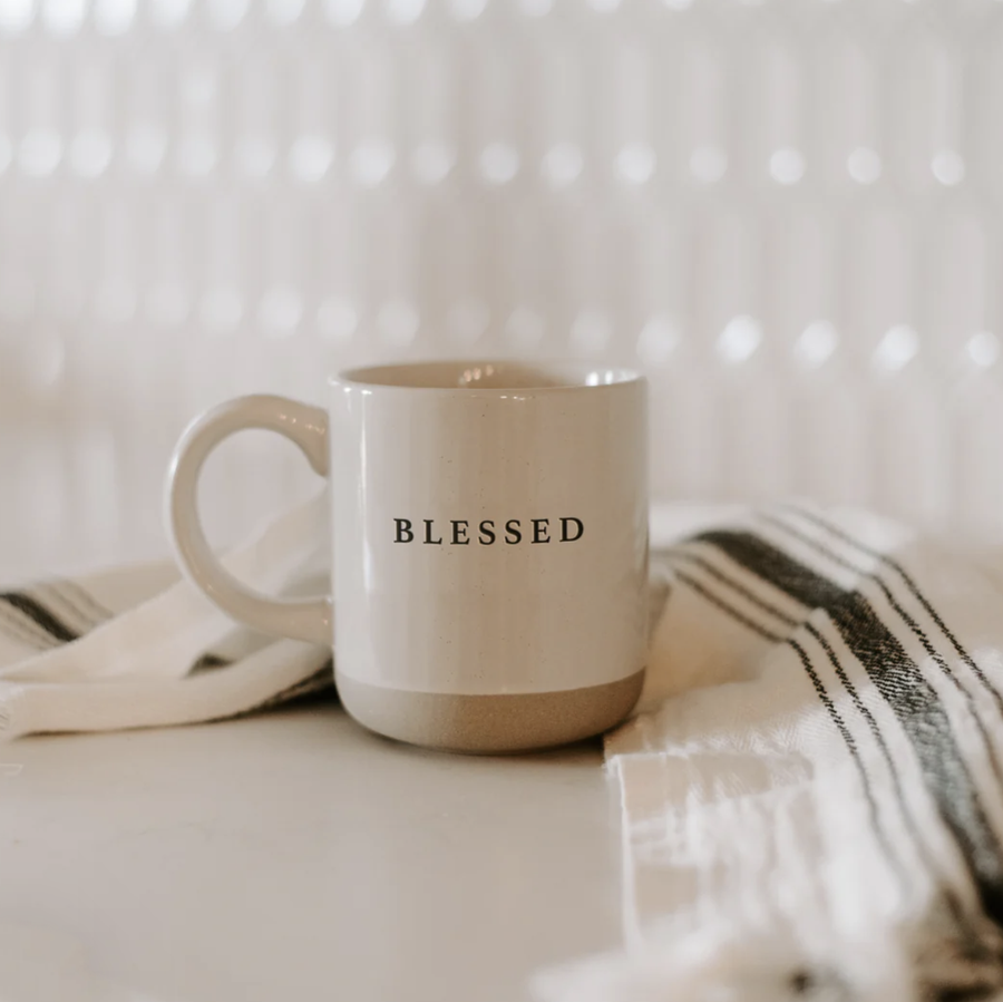 'Blessed' Stoneware Coffee Mug - Nous Wanderlust Stories