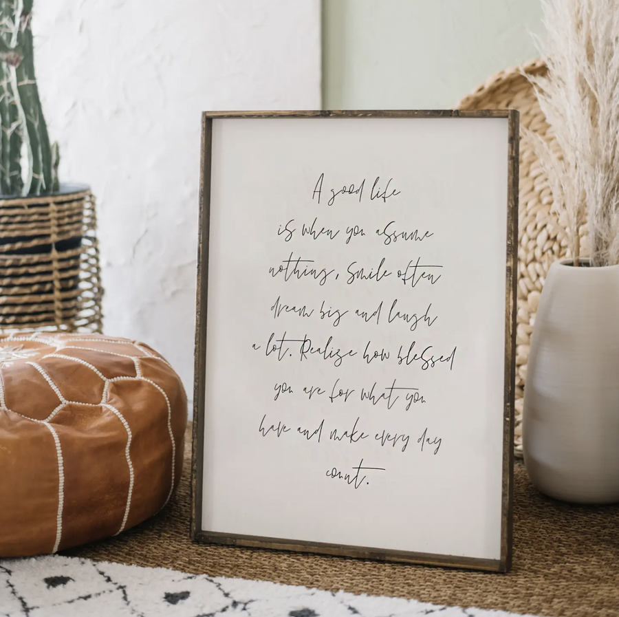 A Good Life I Wooden Sign - Nous Wanderlust Stories