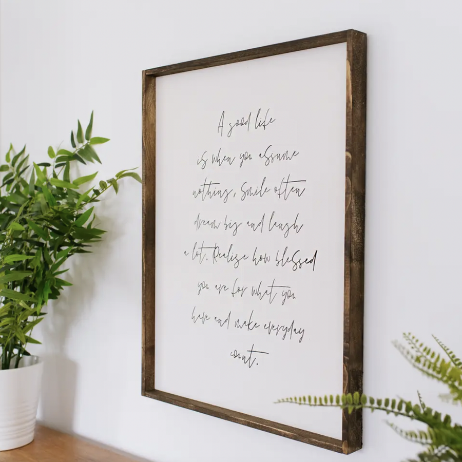 A Good Life I Wooden Sign - Nous Wanderlust Stories